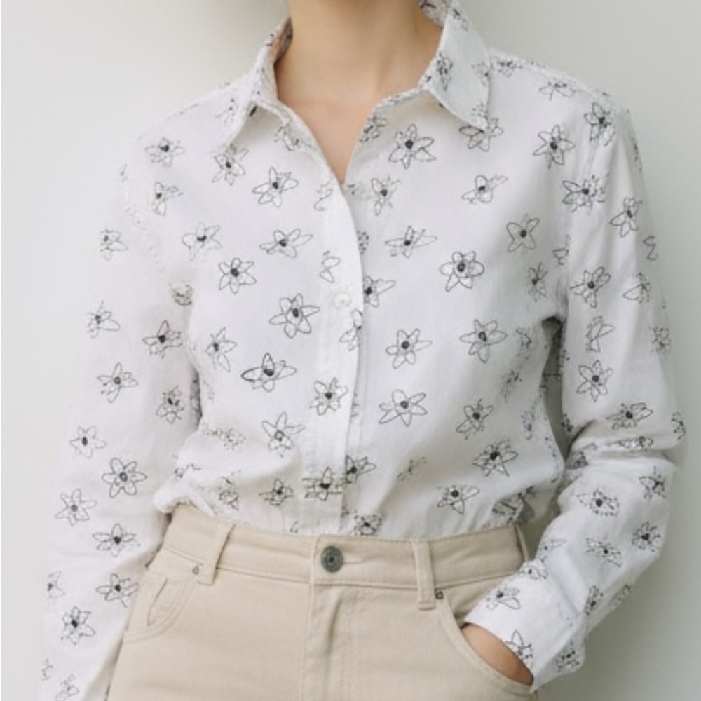 Moschino jeans button-down shirt, atom print, vintage   Size 10 US